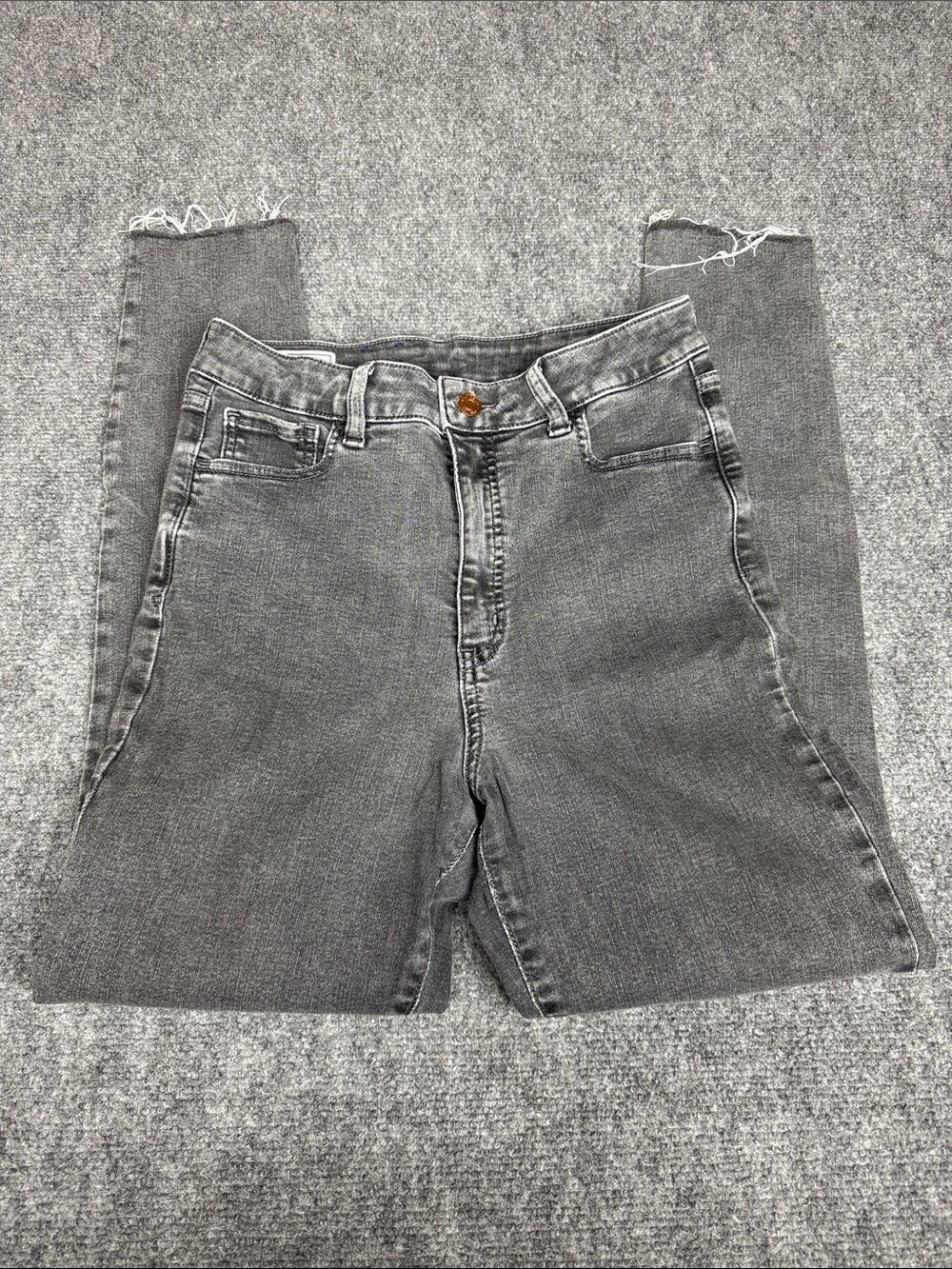 GAP Women's High-Rise Gray Straight-Leg Jeans
